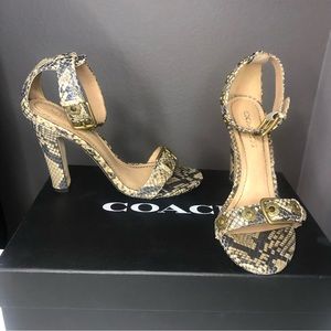 HP💛 Coach Snakeskin Elizabeth Heel Sandal